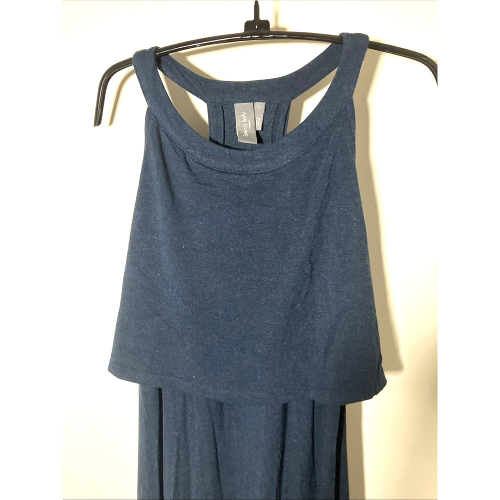 Sweaty Betty Holistic Dark Navy Heather Blue Jersey Knit Maxi Tank Dress L